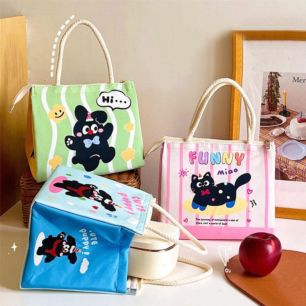 Cartoon Thermal Lunch Bag Waterproof Picnic Handbag Casual Cooler Lunch Bag  Travel