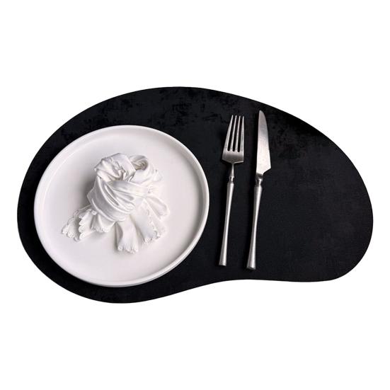 Heat Insulation Placemats, Cashew Nut Shape Pad for Dining Table, Double Side Faux Leather Table Mat for Plates, Nordic Kitchen Decor