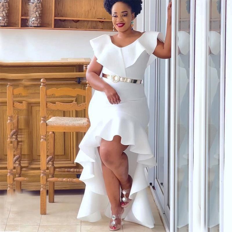 2023 African Solid Color Loose Fit Evening Dress, Slim Long Skirt, Cross-Border Exclusive