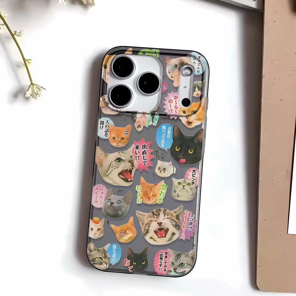 Phone Case For Iphone 15 Plus 17 Air 16 14 13 12 11 Pro Max Protective Shell Cartoon different cat patterns lightweight Cover