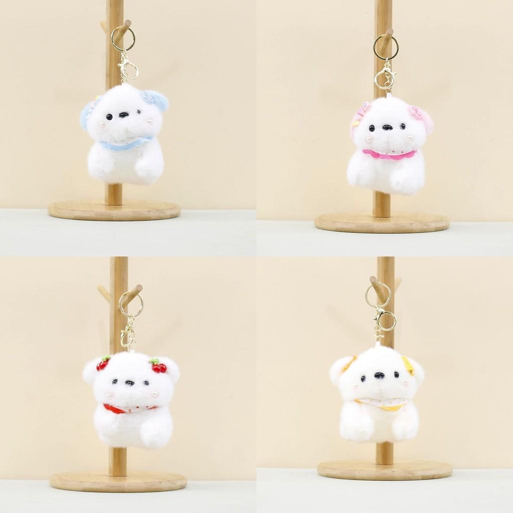 Charming Cute Dog Hanging Pendant Fluffy Plush Toy Keychain Perfect For Couples