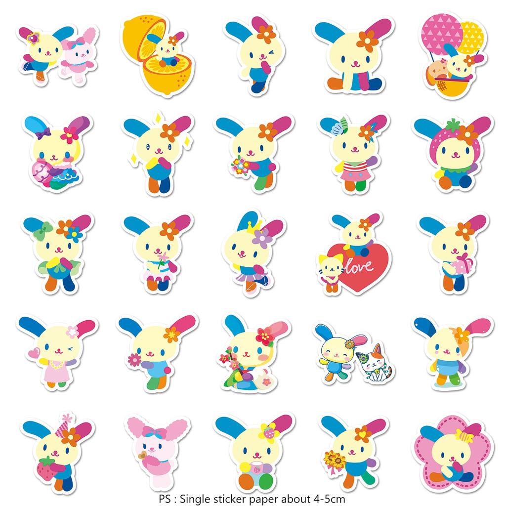 50PCS Kawaii Hot Anime Usahana PVC Waterproof Stickers Cute Cartoon Girls DIY Phone Water Bottle Notebook Graffiti
