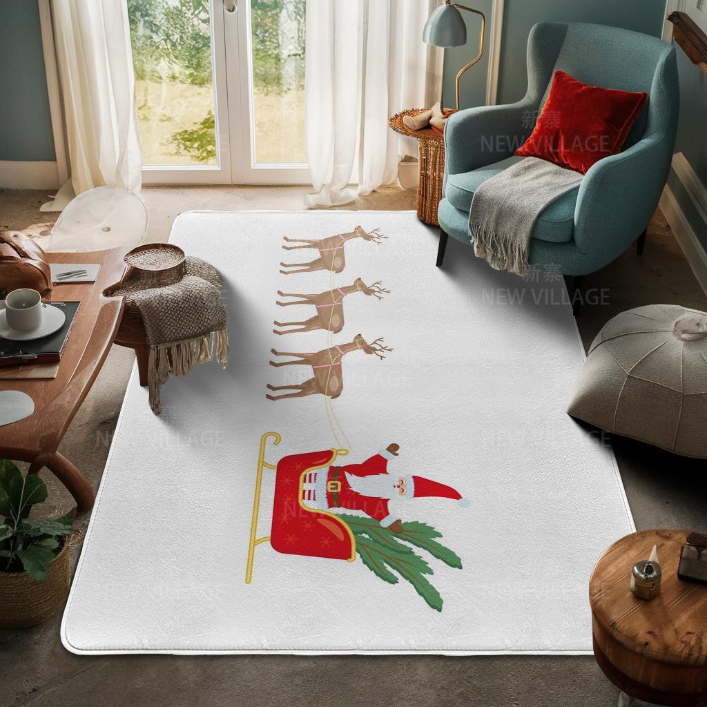 House Entrance Carpet Home Door Mat Living Room Bath Foot Bathroom Non-slip Water Absorption Rugs Bath Merry Christmas Winter