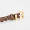 Retro Leopard Leather Pattern Thin Belt for Women with Versatile Pin Buckle with Dress Decorative Leather Belt for Women