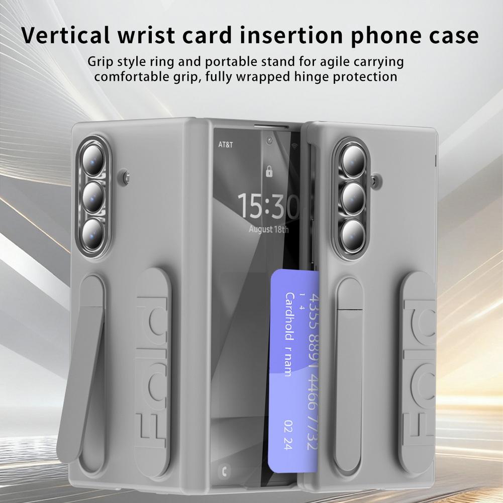 

With Credit Card Slot Multifunctional Kicktand Wrist Strap Folding Case For Samsung Z Fold 7 Fold7 Galaxy Z Fold 6 5 4 Cover Galaxy Z Fold7