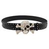 Punk Totenkopf Strass Nietenbesetzter Gürtel Für Männer Frauen Gothic Modeaccessoire mit Verstellbaren Schnallen
