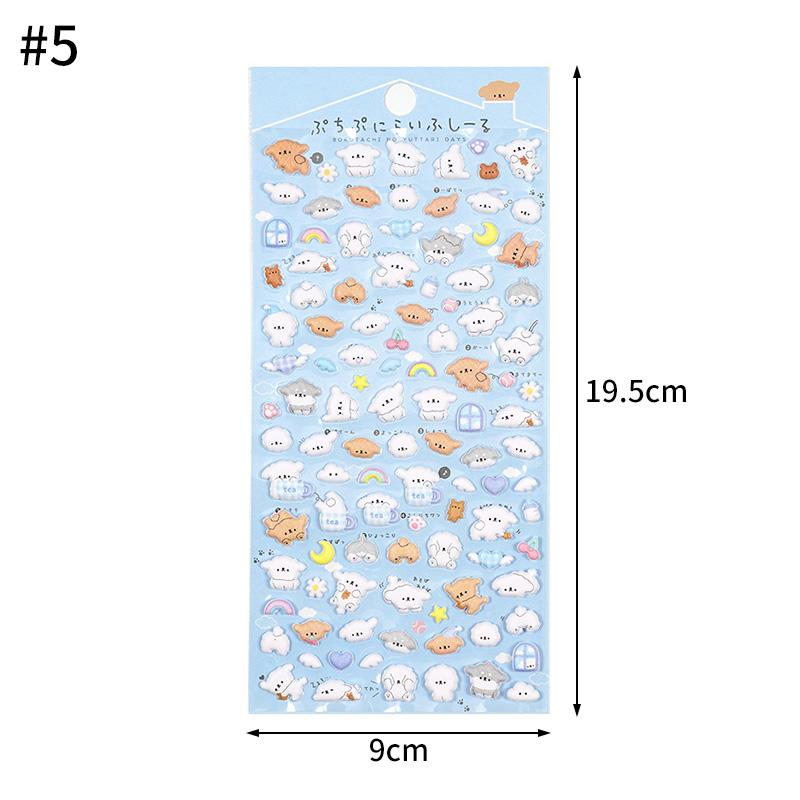 3D Cute Animals Stickers Cartoon Scrapbook DIY Stickers 3D Korean Stickers Three-Dimensional Sticker Notebook Kawaii Decals