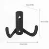 2sets Zinc Alloy Double Prong Hook Black Coat Hook Robe & Towel Hooks Wall Mounted Hook  For Towel