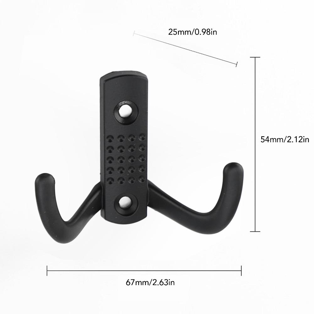 2sets Zinc Alloy Double Prong Hook Black Coat Hook Robe & Towel Hooks Wall Mounted Hook For Towel