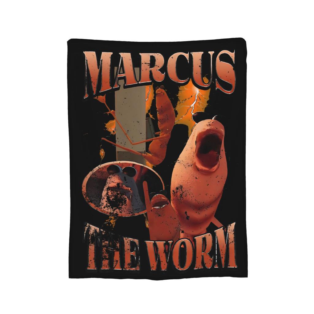 Marcus Il Verme Divertente Coperte Morbide Plaid da Divano Viaggio in Aereo Personalizzato Ultra-Morbido Caldo Copriletto,