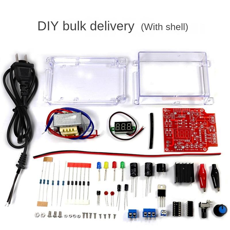 LM317 Adjustable Voltage Regulator DIY Kit 220V to 1.25V-12.5V Step-Down Power Supply Module Electronic Kits EU PlugJAS