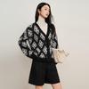 Women's Plaid Long Sleeve Knit Cardigan
