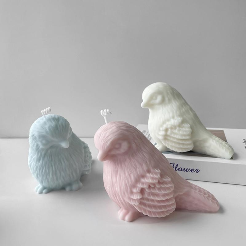 Bird Candle Silicone Mold for Handmade Desktop Decoration Gypsum Epoxy Resin Aroma Candle Mould for Home Decoration
