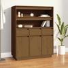 Highboard Honey Brown 89 X 40 X 116.5 Cm Solid Pine Wood