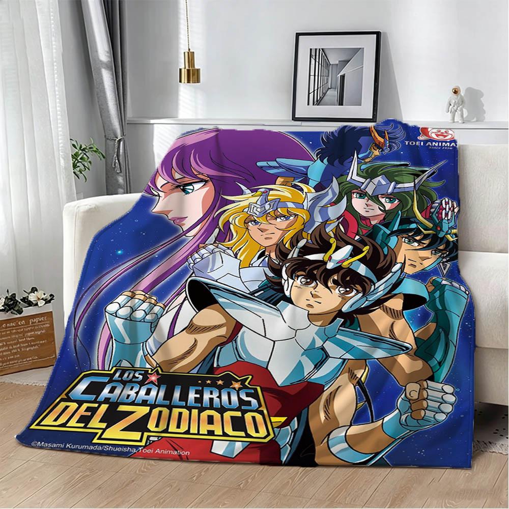 3D S-Saint S-Seiya Japan Anime Cartoon Flannel Blanket Soft Throw Blanket Art For Home Decor Bedroom Bed Sofa Picnic Fans Gifts
