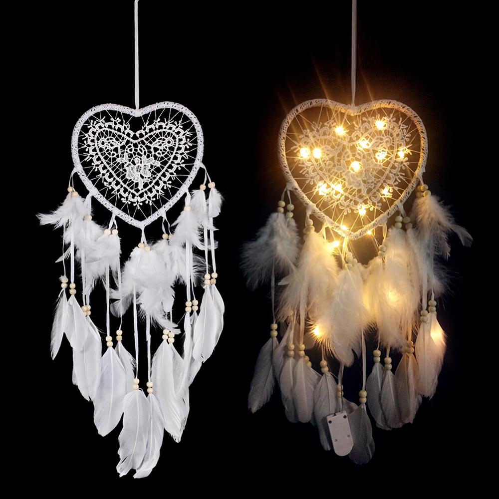 White Heart Dream Catcher Wind Chime - Home and Office Decoration