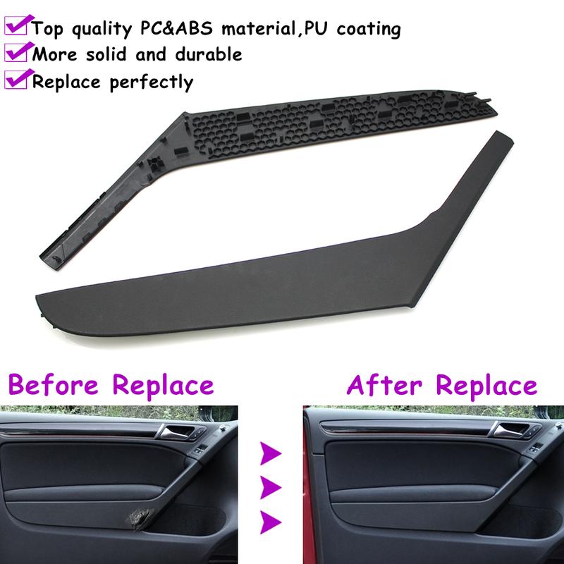 Golf 6 Two-Doors Station Wagon Car Interior Front Left Right Door Handle Cover Panel Trim Replacement For Volkswagen 2009-2013
