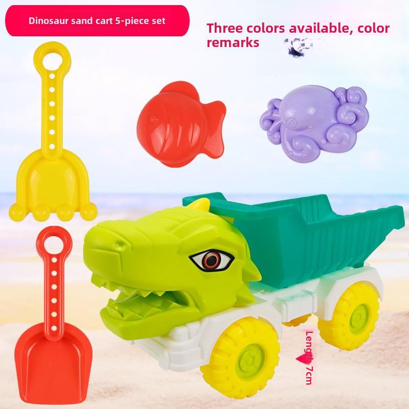 Strandspielzeug-Set für Kinder: Sandwerkzeuge, Sanduhr, Spielzeugauto und Eimer