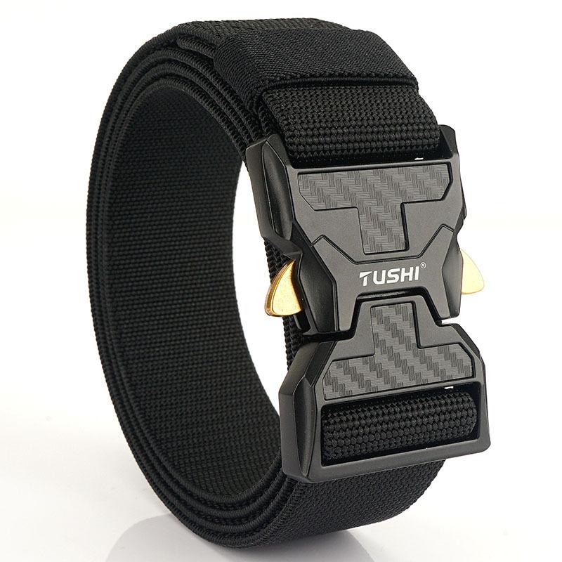 Noua centură pentru navetă pentru bărbați cu centură de nailon cu cataramă automată, centură groasă versatilă pentru petrecerea timpului liber în aer liber