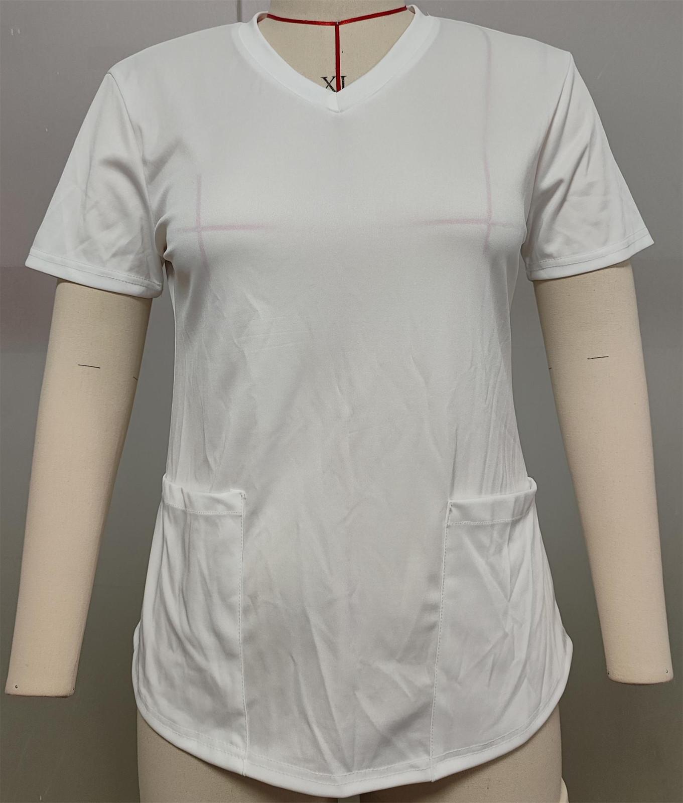 Женская униформа для кормящих мам с v-образным вырезом и принтом на Хэллоуин M белый — фото 5