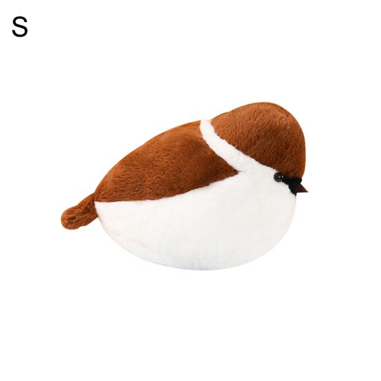 Realistic Sparrow Bird Nesting Plush Stuffed Model Cushion Sofa Bed Decoration