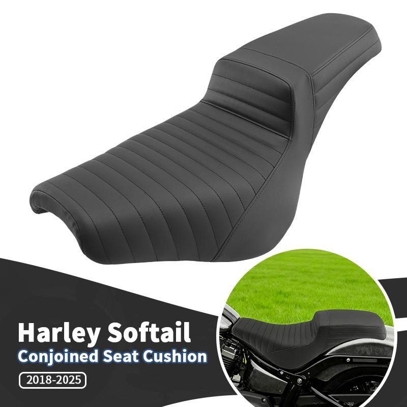 2-Up Front Rear Seat For Harley Softail Standard Deluxe Street Bob 2018-2025 Motorcycle Driver Passenger Cushions Seat