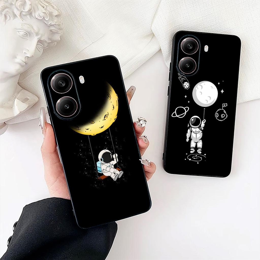 Moon Astronaut Stars Sky Universe Galaxy Phone Cover for OPPO A40 A60 A80 A38 A18 A17 A16 A78 A79 A54 A25 A57 4G 5G Case