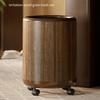 Waterproof Decorative Trash Bin Wooden Grains Pattern Design 12L Large Capacity Rolling Garbage Container For Indoor Use