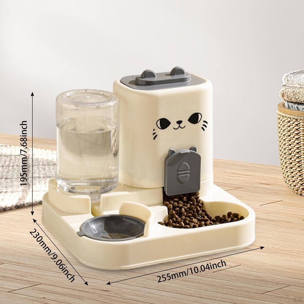2 In 1 Automatic Pet Feeder Cats Water Container Cat Food Bowl for Small Dogs