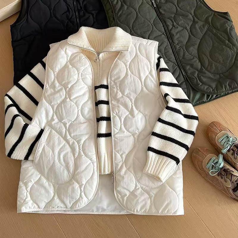 

Vest for Women Cotton Winter Sleeveless Tops Vest Oversize Thickened Casual V-neck Caot Vest XXXL белый