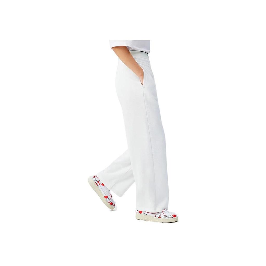 Li Ning Sports Lifestyle Series Straight Loose Sports Casual Pants Unisex Bottoms White AKLS978-2