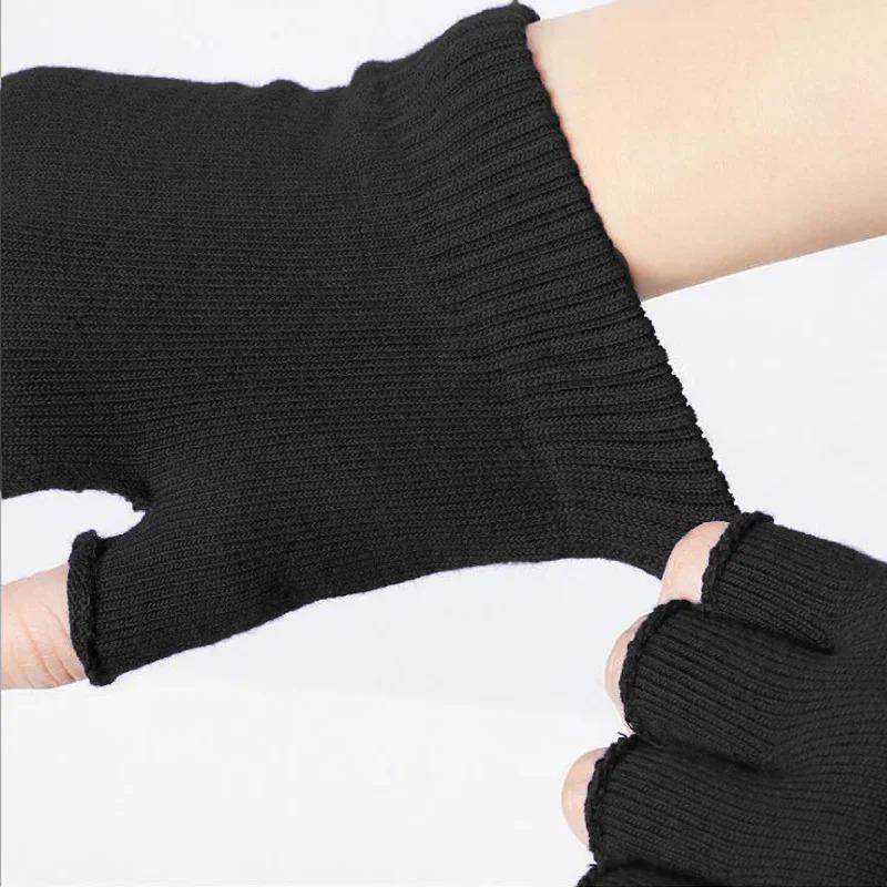 1 Pair Fashion Solid Color Gloves Work Performance Unisex Gloves Party Outdoor Sports Half Finger Gloves