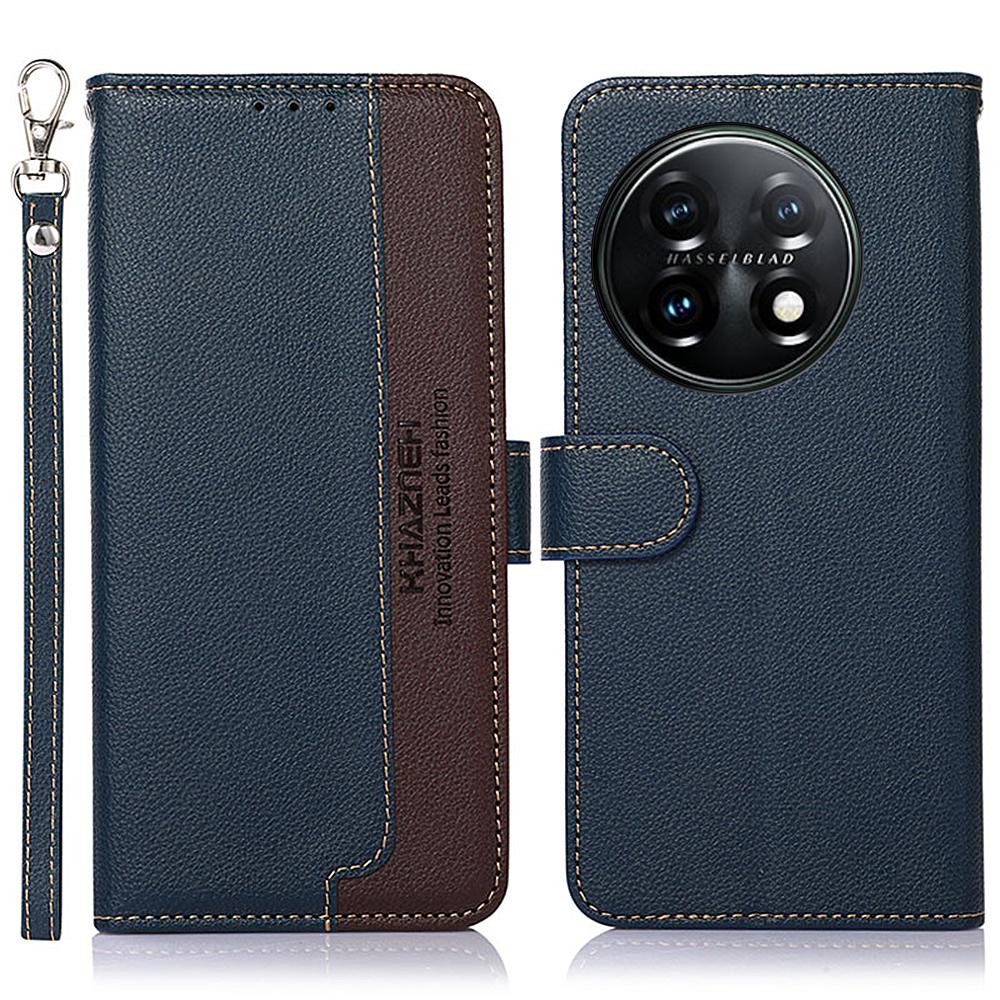 KHAZNEH For OnePlus 11 5G Litchi Texture TPU+PU Leather Phone Case RFID Blocking Flip Stand Wallet Cover