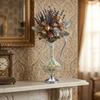 Elegant Embossed Flower Vases With Handle European Antique Metal Flower Arrangements Pot For Indoor Space Decors Gift