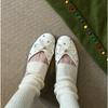 Women Flat Shoes Autumn 2026 New Round Toe Shallow Mouth Patent Leather Butterfly Knot Rivet Casual Shoes Soft Sole Single Shoes
