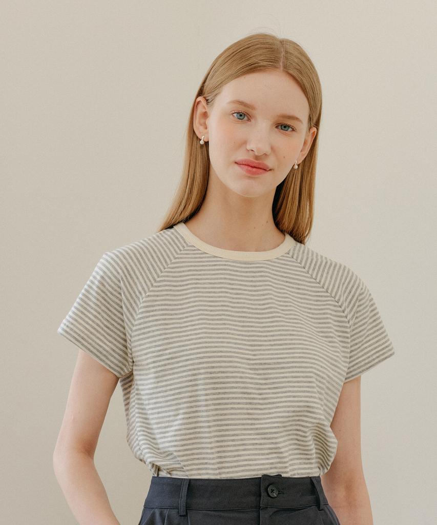 YUPPE Wrap Stripe T-Shirt_Gray