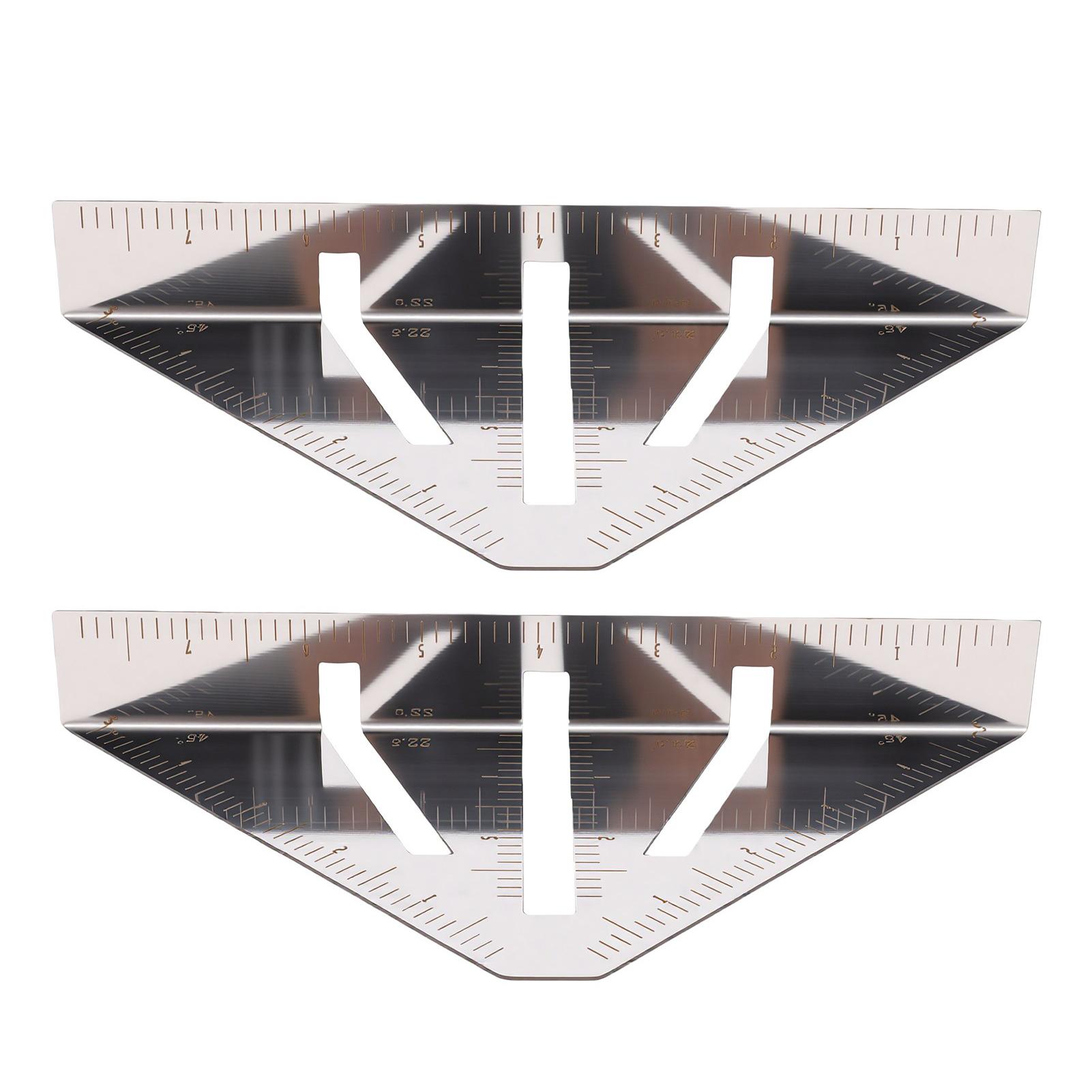 2 PIÈCES Équerre d'angle pour menuiserie 8 pouces 22,5 degrés à 90 degrés Outil de marquage Heavy Duty pour le travail des métaux pour angle de tuyau rond