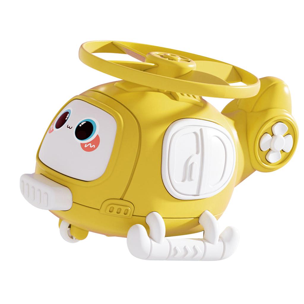 Helicopter Bamboo Dragonfly Toy Plastic Inertial Collision Aircraft Toys for Birthday Gifts Party Yellow
