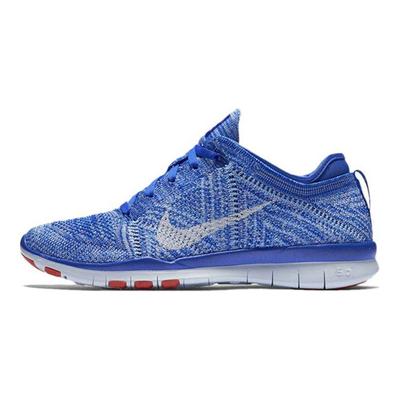 Free Tr Flyknit Topánky na tréning s okrúhlou špičkou, so šnurovaním, nízke dámske tenisky Modré 718785-403