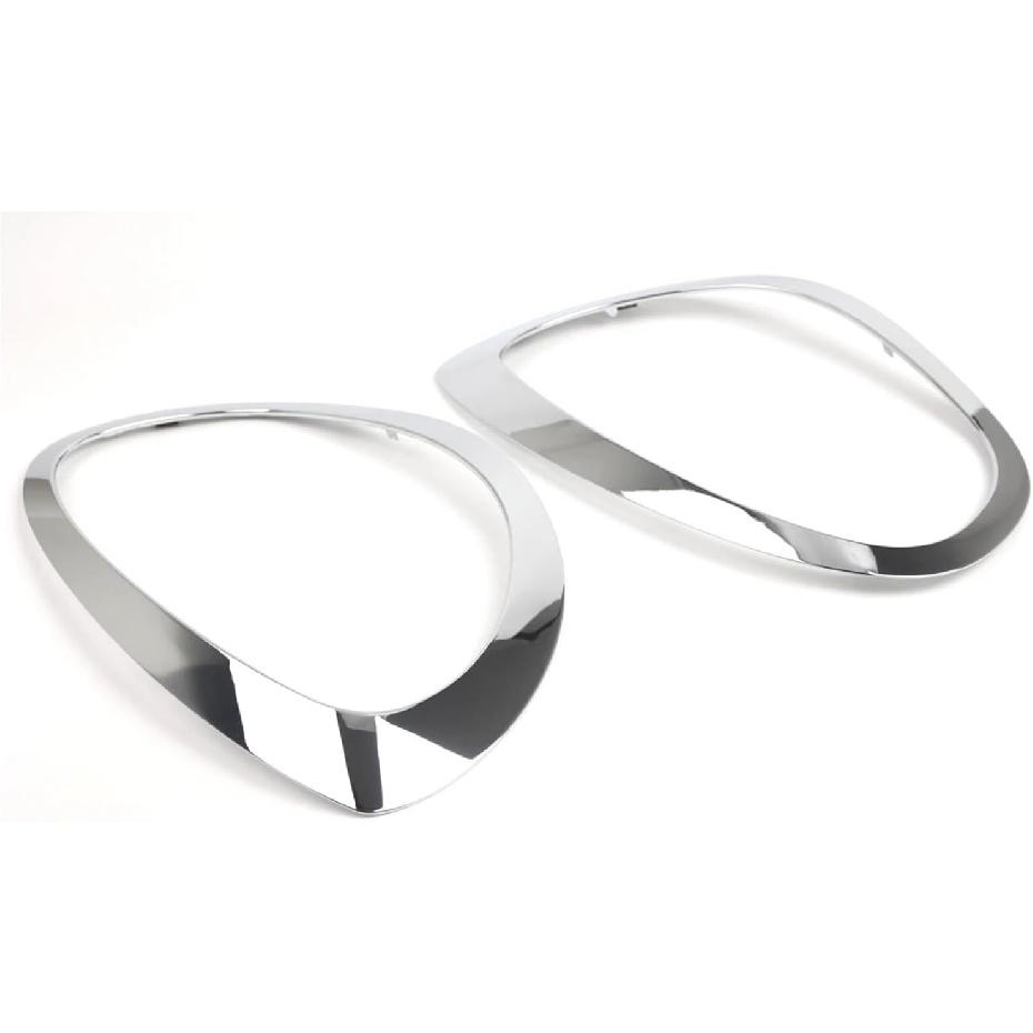 Compatible For BMW Mini Cooper Countryman F60 2017-2021 Chrome Headlight Ring Bezel Trim Surround Cover Left Right 51137388117 51137388118(1Pair)