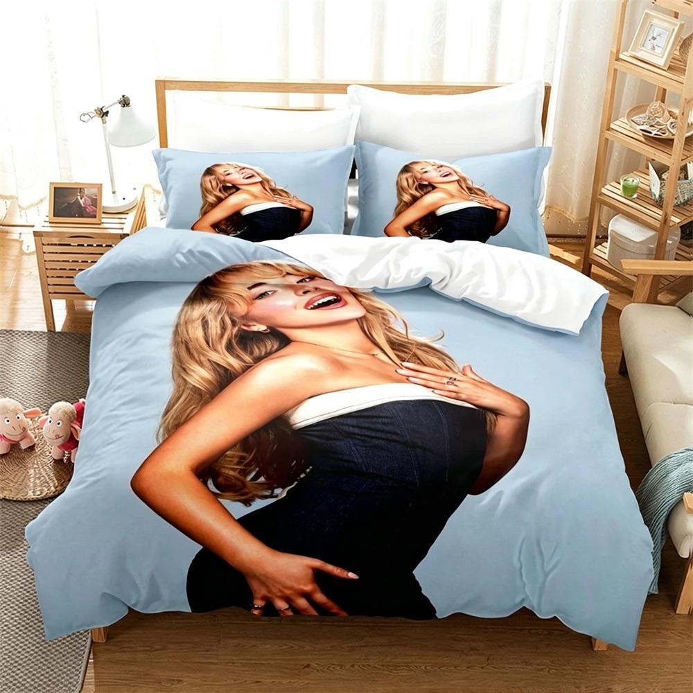 Singer S-Sabrina C-Carpenter Duvet Cover Set Home Style Bedding Soft Laundry Cotton Bed 2/3 Piece Set Student Dormitory Gift