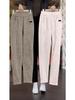 Women's Stylish Straight-Leg Fleece-Lined Pants, 2026 Autumn/Winter Collection - Eight-Tenths Length for Outdoor Wear.