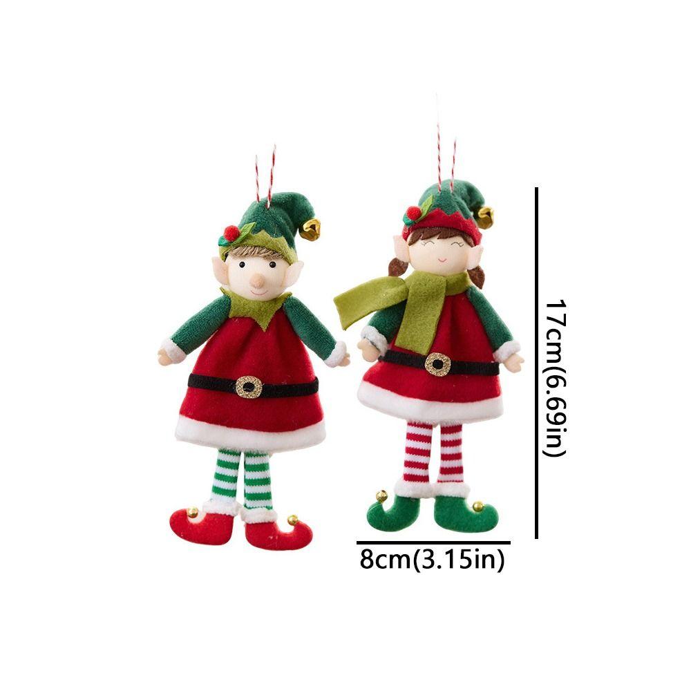 Boy Girl Hanging Bell Elf Cute Christmas Tree Pendant Elf Plush Doll  Christmas Party