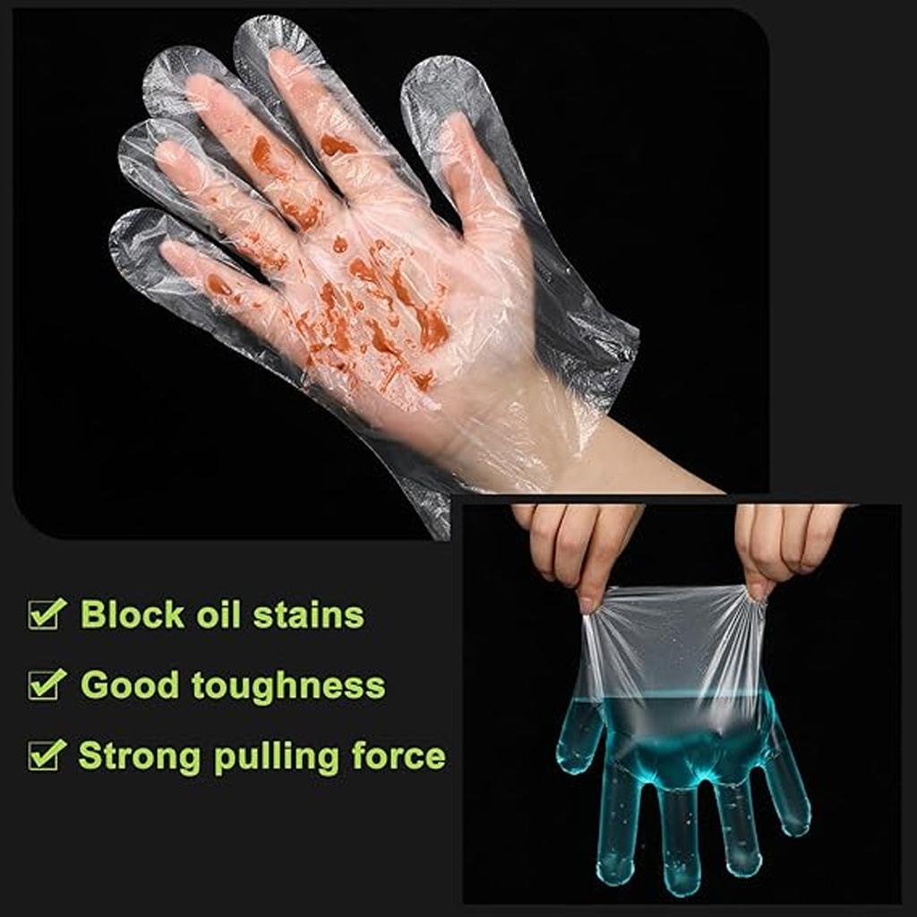 100pcs Disposable Transparent Pe Gloves Food Preparation Gloves Food Handling Uniform Size Clean And Hygienic