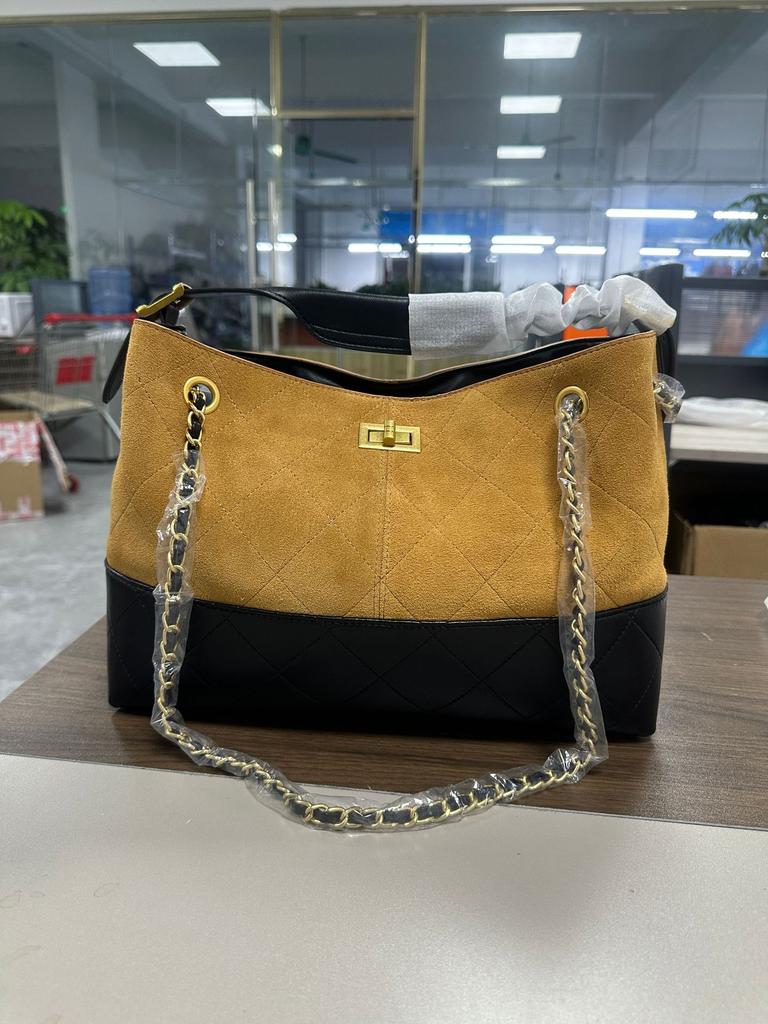 Cross-border new Xiaoxiangfeng large diamond chain bag retro color matching stray tote bag commuter shoulder messenger bag