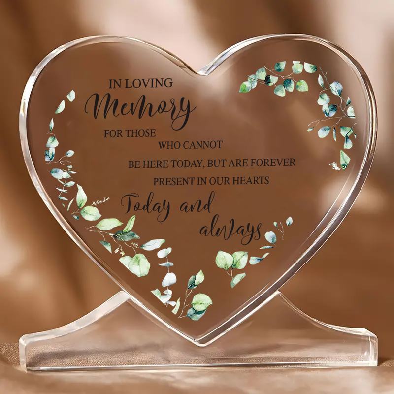 Heart-Shaped Acrylic Wedding Memorial Sign - Romantic Love Commemorative Centerpiece with Elegant Leaf Design, Perfect for Anniversaries, Receptions 