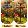 Rust Resistant Metal Bird Bath Dual-Layer Design Garden Bird Feeder  For Garden