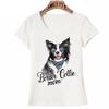 Clever Border Collie Print T Shirt Summer Women Short Sleeve I Love Dog Design