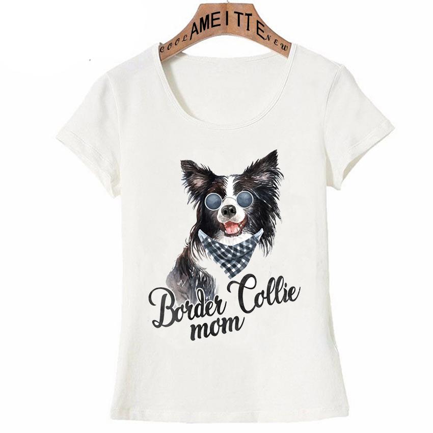 Clever Border Collie Print T Shirt Summer Women Short Sleeve I Love Dog Design