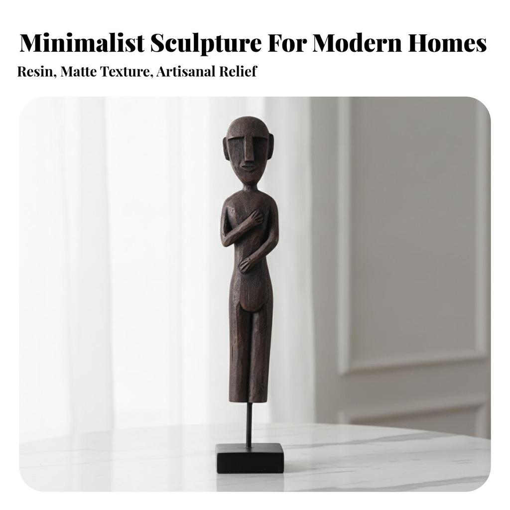 Human Figure Sculpture Contemporary Abstract Statue Minimalist for Entryway